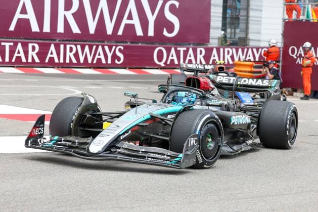 George Russell (Mercedes-AMG), 1 Freies Training, Grosser Preis von Monaco, Motorsport, Herren, Formel 1, 24.05.2024 Monte Carlo Monaco MCO