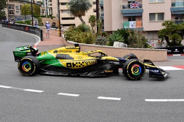 24.05.2024, xrarjax, Motorsport FIA Formel 1, Großer Preis von Monaco 2024 emspor, v.l. 1. freies Training Oscar Piastri (McLaren) Startnummer 81 Monte Carlo