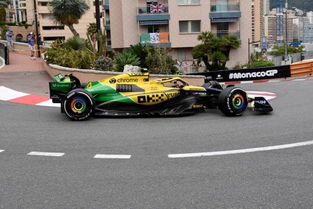 24.05.2024, xrarjax, Motorsport FIA Formel 1, Großer Preis von Monaco 2024 emspor, v.l. 1. freies Training Lando Norris (McLaren) Startnummer 04 Monte Carlo