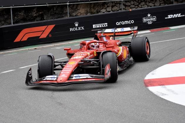 24.05.2024, xrarjax, Motorsport FIA Formel 1, Großer Preis von Monaco 2024 emspor, v.l. 1. freies Training Charles Leclerc (Ferrari) Startnummer 16 Monte Carlo