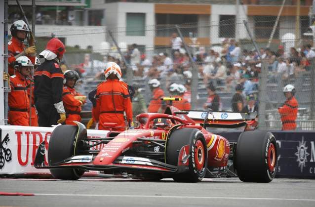 1ers essais libres Formule 1 PHOTOPQR NICE MATIN Dylan Meiffret ; Monaco ; 24 05 2024 ; Premiers essais libres de Formule 1 lors du 81e grand prix de Monaco. ICI : Ferrari - 55 - Carlos Sainz Monaco GP May 2024 Monaco France  Copyright: xPHOTOPQR NICExMATIN MAXPPPxDylanxMeiffretx 20240524NIM6607 20240524NIM6607