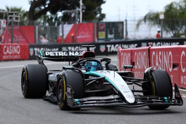 F1 Gran Prix of Monaco George Russell of Mercedes AMG Petronas F1 Team on track during practice ahead of the F1 Grand Prix of Monaco at Circuit de Monaco on May 24, 2024 in Monte-Carlo, Monaco. Monaco Monte-Carlo Monaco Copyright: xMarcoxCanonierox