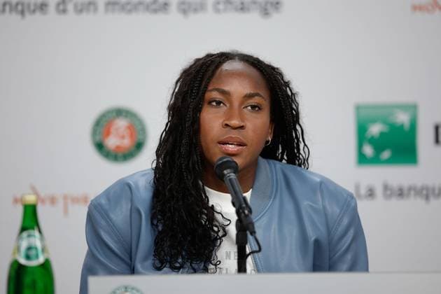 24.05.2024, Tennis, French Open 2024 Roland-Garros, FRA, Paris, Bild: v. li., Pressekonferenz mit Coco Gauff (USA) Copyright: HMBxMedia AntonioxBorga