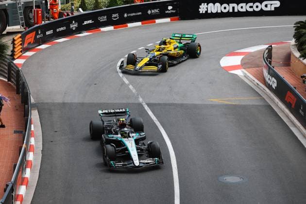 44 Lewis Hamilton (GBR, Mercedes-AMG Petronas F1 Team), 4 Lando Norris (GBR, McLaren Formula 1 Team), F1 Grand Prix of Monaco at Circuit de Monaco on May 24, 2024 in Monte-Carlo, Monaco. (Photo by HOCH ZWEI) Monte-Carlo Monaco