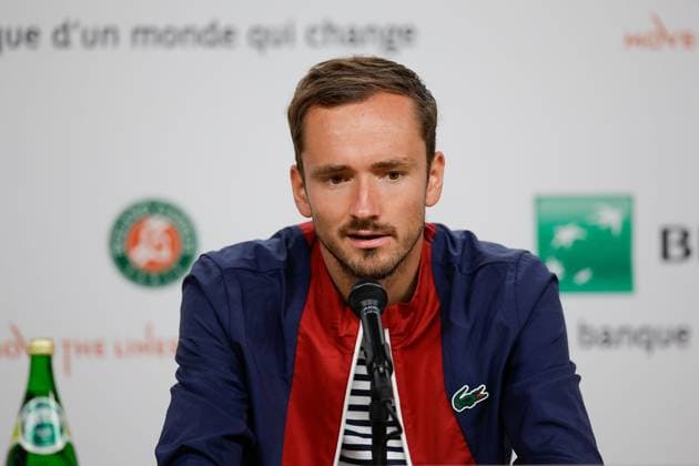 24.05.2024, Tennis, French Open 2024 Roland-Garros, FRA, Paris, Bild: v. li., Pressekonferenz mit Daniil Medwedew Copyright: HMBxMedia AntonioxBorga