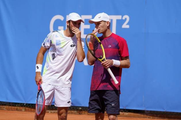 Schwaben Open ATP, Tennis Herren Challenger 2024; Augsburg, 25.05.2024 Michael Vrbensky (CZE, Tschechische Republik) und David Pichler (AUT, Österreich) im Doppel-Finale der Schwaben Open 2024 Schwaben Open 2024, ATP Challenger Tour, Anlage des TC Augsburg am 25.05.2024, Augsburg. Copyright: xBEAUTIFULxSPORTSx Pajonkx