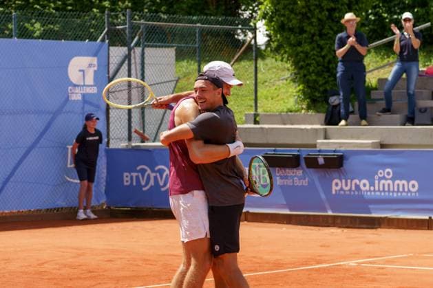 Schwaben Open ATP, Tennis Herren Challenger 2024; Augsburg, 25.05.2024 Mark Wallner (GER, Deutschland) und Jakob Schnaitter (GER, Deutschland) im Doppel-Finale der Schwaben Open 2024 Schwaben Open 2024, ATP Challenger Tour, Anlage des TC Augsburg am 25.05.2024, Augsburg. Copyright: xBEAUTIFULxSPORTSx Pajonkx