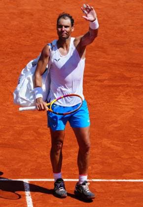 Rafa Nadal waves to the crowd after practice on Suzanne Lenglen Court French Open Tennis, Saturday Practice and Qualifying, Tennis, Roland Garros, Paris, France - 25 May 2024  Copyright: xJavierxGarcia Shutterstockx 14496646ag