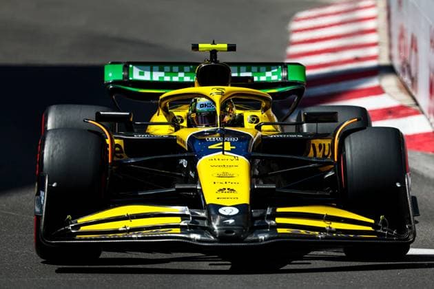 Lando Norris of Great Britain and McLaren in Aktion, Qualifying, F1 Grand Prix of Monaco, Monaco am 25. May 2024 in Monte Carlo, Monaco. (Foto von Diogo Cardoso DeFodi Images) Lando Norris of Great Britain and McLaren in action, Qualifying, F1 Grand Prix of Monaco, Monaco on May 25, 2024 in Monte Carlo, Monaco. (Photo by Diogo Cardoso DeFodi Images) Defodi-645_f1mon20240525_0685