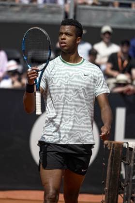 Le joueur de tennis francais Giovanni MPETSHI PERRICARD qui dispute sa 1ere finale simple lors du tournoi de l Open Parc Auvergne RhÃ ne-Alpes Ã Lyon le 25 05 2024. TENNIS : Open Parc - Lyon - 25 05 2024 SandrineThesillat Panoramic 