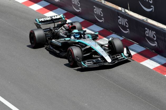 25.05.2024, xrarjax, Motorsport FIA Formel 1, Großer Preis von Monaco 2024 emspor, v.l. George Russel (Mercedes AMG Petronas) Startnummer 63 Monte Carlo