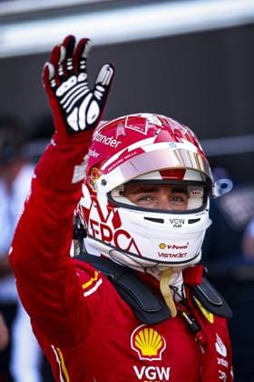 LECLERC Charles (mco), Scuderia Ferrari SF-24, portrait, celebrate his pole position during the Formula 1 Grand Prix de Monaco 2024, 8th round of the 2024 Formula One World Championship, WM, Weltmeisterschaft from May 23 to 26, 2024 on the Circuit de Monaco, in Monaco - F1 - MONACO GRAND PRIX 2024 DPPI Panoramic  240525_R08_MONACO_DP_EA024832