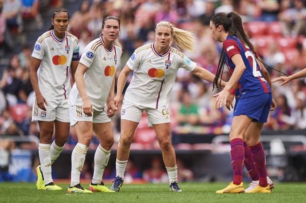 of Olympique Lyonnais during the UEFA Women s Champions League 2023 24 Final match between FC Barcelona, Barca and Olympique Lyonnais at San Mames Stadium on May 25, 2024 in Bilbao, Spain. (Photo by: LGM) FOOTBALL FEMININ : FC Barcelone vs Olympique Lyonnais - UEFA Ligue des Champions UWCL - Finale - 25 05 2024 LGM Panoramic 