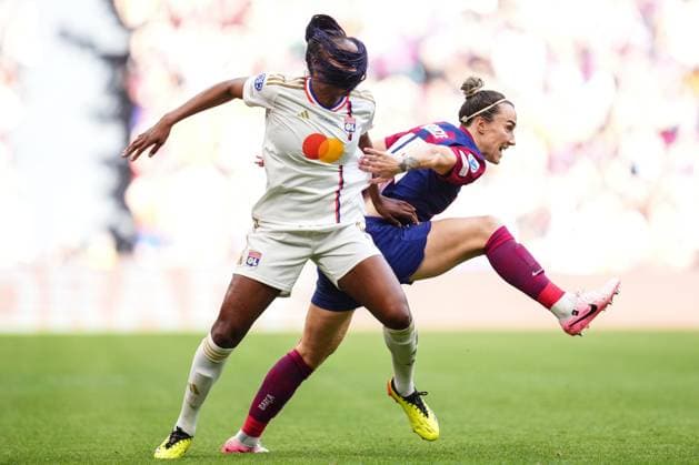 ESP: FC Barcelona, Barca v Olympique Lyonnais. UEFA Women™s Champions League. Final Luzi Bronze of FC Barcelona and Kadidiatou Diani of Olympique Lyonnais during the UEFA Women™s Champions League Final match between FC Barcelona and Olympique Lyonnais played at San Mames Stadium on May 25, 2024 in Bilbao Spain. kpng Copyright: xBaguxBlancox xPRESSINPHOTOx PS_240525_028