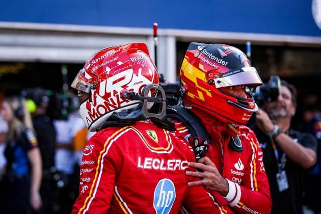 16 Charles Leclerc (MCO, Scuderia Ferrari HP), 55 Carlos Sainz (ESP, Scuderia Ferrari HP), F1 Grand Prix of Monaco at Circuit de Monaco on May 25, 2024 in Monte-Carlo, Monaco. (Photo by HOCH ZWEI) Monte-Carlo Monaco