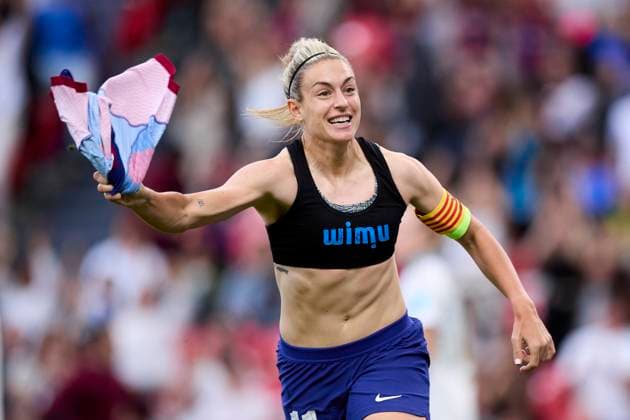 FC Barcelona, Barca v Olympique Lyonnais - UEFA Women«s Champions League Final 2024 Alexia Putellas of FC Barcelona celebrates after scoring goal during the UEFA Women s Champions League 2023 24 Final match between FC Barcelona and Olympique Lyonnais at San Mames on May 25, 2024, in Bilbao, Spain. Bilbao San Mames Basque Country Spain RL_FCBFvOLYF_00203 Copyright: xRicardoxLarreinax