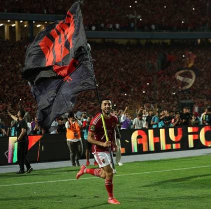 CAIRO, EGYPT - MAY 25: Mohamed Abdelmonem of Al Ahly celebrates after wining the CAF Champions League Final Second Leg match between Al Ahly and Esperance Sportive Tunis at Cairo International Stadium on May 25, 2024 in Cairo, Al Ahly v Esperance Sportive Tunis: Final Second Leg - CAF Champions League Copyright: xPhotoxbyxM.Bayoumy SFSIx