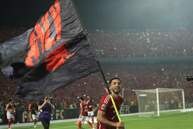 CAIRO, EGYPT - MAY 25: Mohamed Abdelmonem of Al Ahly celebrates after wining the CAF Champions League Final Second Leg match between Al Ahly and Esperance Sportive Tunis at Cairo International Stadium on May 25, 2024 in Cairo, Al Ahly v Esperance Sportive Tunis: Final Second Leg - CAF Champions League Copyright: xPhotoxbyxM.Bayoumy SFSIx