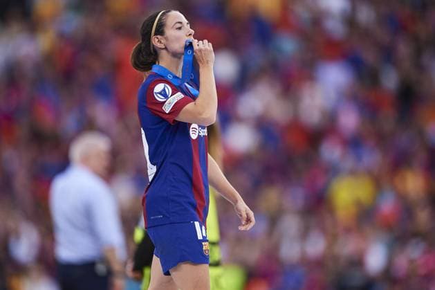 Aitana Bonmati of FC Barcelona, Barca celebrates with the UEFA Women s Champions League 2023 24 Final match between FC Barcelona and Olympique Lyonnais at San Mames Stadium on May 25, 2024 in Bilbao, Spain. (Photo by: LGM) FOOTBALL FEMININ : FC Barcelone vs Olympique Lyonnais - UEFA Ligue des Champions UWCL - Finale - 25 05 2024 LGM Panoramic 