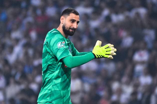 Gianluigi Donnarumma ( 99 - PSG ) celebrates during the Final French Cup match between Olympique Lyonnais and Paris Saint Germain at Decathlon Arena Stade Pierre Mauroy on May 25, 2024 in Lille, France. ( Photo by federico pestellini panoramic ) - FOOTBALL : Lyon vs PSG - Finale Coupe de France - 25 05 2024 FedericoPestellini Panoramic 