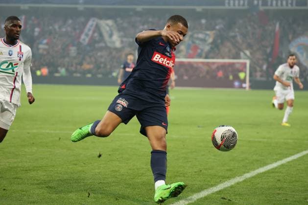 Kylian MBAPPE (PSG) lors du match Olympique Lyonnais vs Paris Saint-Germain, Finale Coupe de France, Decathlon Arena stade Pierre Mauroy, le 25 mai 2024 FOOTBALL : Olympique Lyonnais vs Paris Saint-Germain - Finale Coupe de France 25 05 2024 LaurentSanson Panoramic 