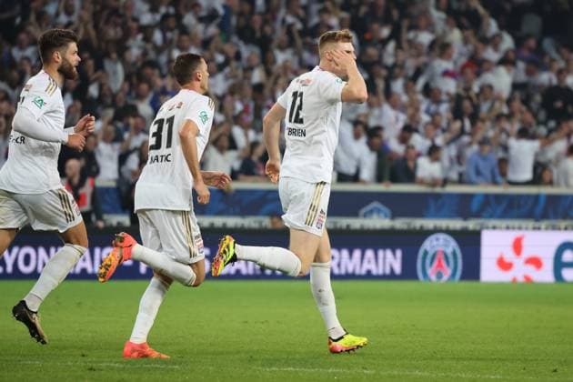 But et joie de Jake O BRIEN (Lyon) lors du match Olympique Lyonnais vs Paris Saint-Germain, Finale Coupe de France, Decathlon Arena stade Pierre Mauroy, le 25 mai 2024 FOOTBALL : Olympique Lyonnais vs Paris Saint-Germain - Finale Coupe de France 25 05 2024 LaurentSanson Panoramic 