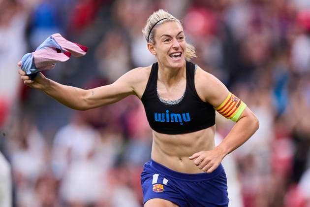 FC Barcelona, Barca v Olympique Lyonnais - UEFA Women«s Champions League Final 2024 Alexia Putellas of FC Barcelona celebrates after scoring goal during the UEFA Women s Champions League 2023 24 Final match between FC Barcelona and Olympique Lyonnais at San Mames on May 25, 2024, in Bilbao, Spain. Bilbao San Mames Basque Country Spain RL_FCBFvOLYF_00328 Copyright: xRicardoxLarreinax