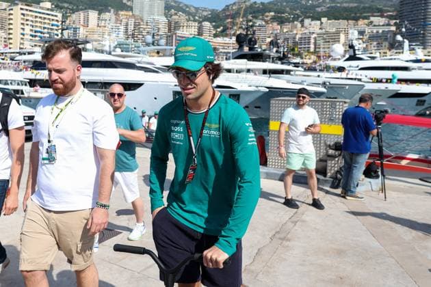 Lance Stroll (Aston Martin) kommt am Hafen an, Rennen, Grosser Preis von Monaco, Motorsport, Herren, Formel 1, 26.05.2024 Monte Carlo Monaco MCO