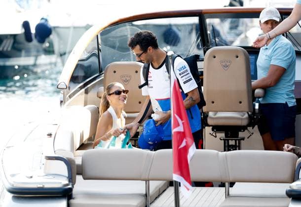 3 Daniel Ricciardo (AUS, Visa Cash App RB Formula One Team) and his girlfriend Heidi Berger, F1 Grand Prix of Monaco at Circuit de Monaco on May 26, 2024 in Monte-Carlo, Monaco. (Photo by HOCH ZWEI) Monte-Carlo Monaco