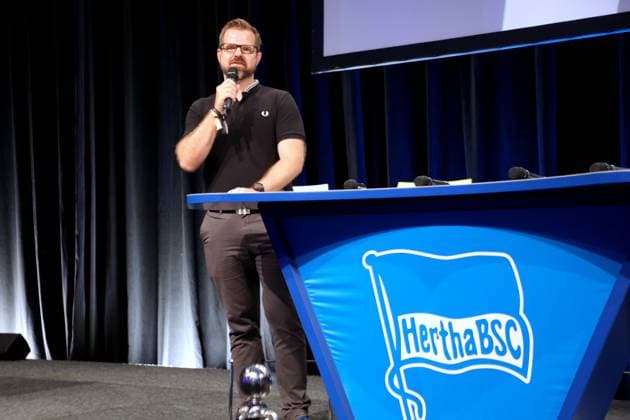 DEU, DFL, 2. FBL, Hertha BSC , Mitgliederversammlung, 26.05.2024, CityCube, Berlin, DEU, DFL, 2. FBL, Hertha BSC , Mitgliederversammlung, im Bild Fabian Drescher (Hertha BSC,Vize-Praesident), DFL - regulations prohibit any use of Photographs as image sequences and or quasi-video Foto: Juergen Engler nordphoto GmbH