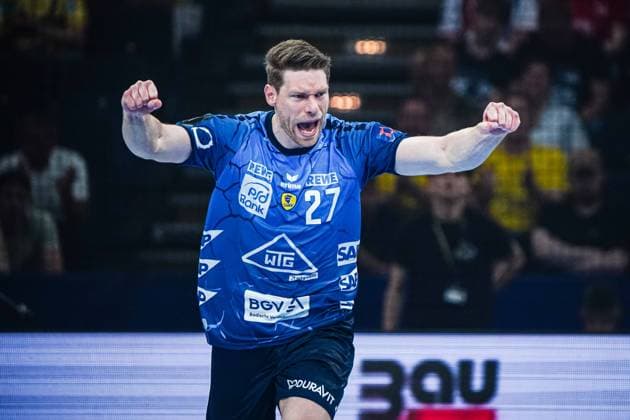 Torjubel Jubel Tobias Reichmann (Rhein-Neckar Loewen, 27) GER, Dinamo Bukarest vs. Rhein-Neckar Loewen, Handball, EHF European League, Spiel um Platz 3, Saison 2023 2024, 26.05.2024 GER, Dinamo Bukarest vs. Rhein-Neckar Loewen, Handball, EHF European League, Spiel um Platz 3, Saison 2023 2024, 26.05.2024 Hamburg Copyright: xEibnerxPressefoto MarcelxvonxFehrnx EP_MFN