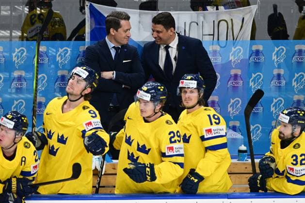 Hallam Sam a goal celebrate during the 2024 Ice hockey, Eishockey World Championship, WM, Weltmeisterschaft bronze medal match, Sweden - Canada, 26. mai 2024 Prague Czech republic Copyright: xx FAJ_7182