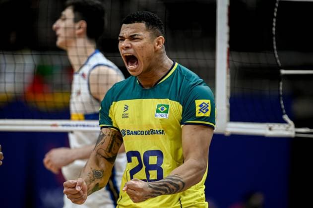 Volleyball, Nations League, Brasilien - Italien Liga das Nações Brasil X Itália RIO DE JANEIRO, RJ - 26.05.2024: LIGA DAS NAÇÕES BRASIL X ITÁLIA - Darlan during Brazil (Photo: Pedro Teixeira Fotoarena) x2544512x  PedroxTeixeira
