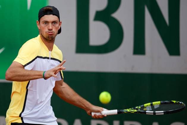 26.05.2024 Tennis, French Open 2024 Roland-Garros, FRA, Paris, Men™s Singles Court 9 - FIRST ROUND Jordan Thompson (AUS) - Maximilian Marterer (GER) Bild: v. li. Maximilian Marterer (GER) spielt eine Vorhand. Copyright: HMBxMedia AntonioxBorga