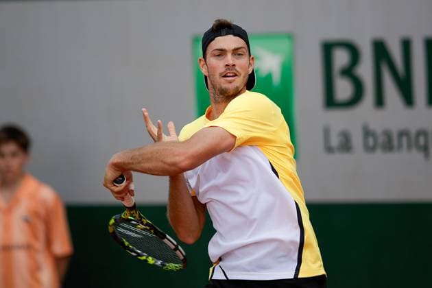 26.05.2024 Tennis, French Open 2024 Roland-Garros, FRA, Paris, Men™s Singles Court 9 - FIRST ROUND Jordan Thompson (AUS) - Maximilian Marterer (GER) Bild: v. li. Maximilian Marterer (GER) spielt eine Vorhand. Copyright: HMBxMedia AntonioxBorga