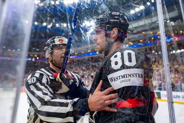 PRAGUE, CZECH REPUBLIC - MAY 26: Pierre-Luc Dubois of Canada take 2minutes penalty during 2024 IIHF Ice hockey, Eishockey World Championship, WM, Weltmeisterschaft Czechia Third Place Match between Sweden and Canada at Prague Arena on May 26, 2024 in Prague, Czech Republic. Prague Prague Arena Czech Republic Copyright: xJustPictures.ch JarixPestelaccix jp-en-EuSpIm-JP4_JAR_Sweden_Canada_26May_2024072