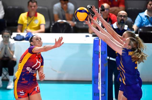 Volleyball, Frauen, European Golden League, Rumänien - Schweden BLAJ - VOLEI - GOLDEN LEAGUE - 26 MAI 2024 Meciul de volei feminin contand pentru CEV European Golden League 2024 dintre Romania si Suedia, desfasurat la Blaj, 26 mai 2024. Inquam Photos Alex Nicodim Copyright: xAlexxNicodimx