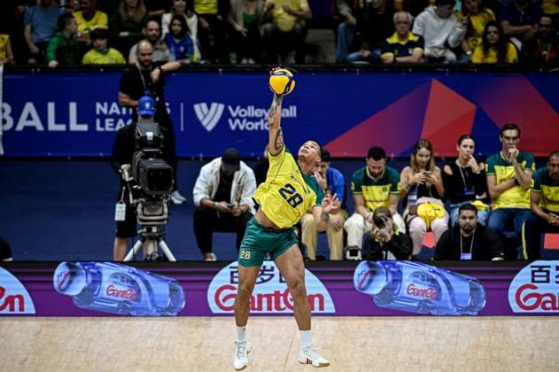 Volleyball, Nations League, Brasilien - Italien Liga das Nações Brasil X Itália RIO DE JANEIRO, RJ - 26.05.2024: LIGA DAS NAÇÕES BRASIL X ITÁLIA - Darlan during Brazil (Photo: Pedro Teixeira Fotoarena) x2544830x  PedroxTeixeira