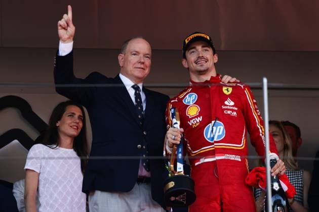 F1 Grand Prix Of Monaco 2024 Prince Albert of Monaco and Charles Leclerc of Ferrari after Grand Prix of Monaco at Circuit de Monaco in Monaco on May 26, 2023. Monaco Monaco  Copyright: xJakubxPorzyckix originalFilename:porzycki-f1grandp240526_npQaQ.jpg