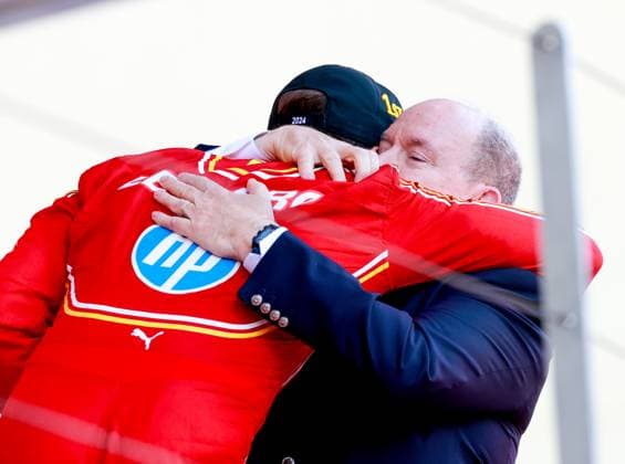 16 Charles Leclerc (MCO, Scuderia Ferrari HP), Prince Albert II of Monaco, F1 Grand Prix of Monaco at Circuit de Monaco on May 26, 2024 in Monte-Carlo, Monaco. (Photo by HOCH ZWEI) Monte-Carlo Monaco