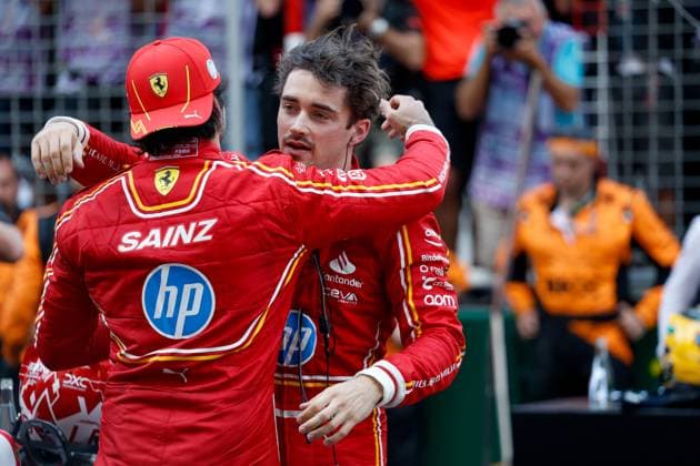 55 Carlos Sainz (ESP, Scuderia Ferrari HP), 16 Charles Leclerc (MCO, Scuderia Ferrari HP), F1 Grand Prix of Monaco at Circuit de Monaco on May 26, 2024 in Monte-Carlo, Monaco. (Photo by HOCH ZWEI) Monte-Carlo Monaco