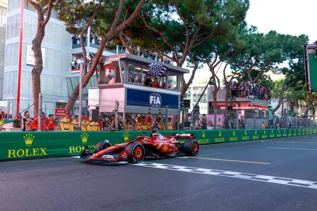 16 Charles Leclerc (MCO, Scuderia Ferrari HP), Kylian Mbappe (FRA), F1 Grand Prix of Monaco at Circuit de Monaco on May 26, 2024 in Monte-Carlo, Monaco. (Photo by HOCH ZWEI) Monte-Carlo Monaco