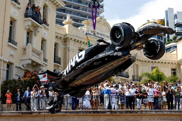 Damaged car of 20 Kevin Magnussen (DNK, MoneyGram Haas F1), F1 Grand Prix of Monaco at Circuit de Monaco on May 26, 2024 in Monte-Carlo, Monaco. (Photo by HOCH ZWEI) Monte-Carlo Monaco