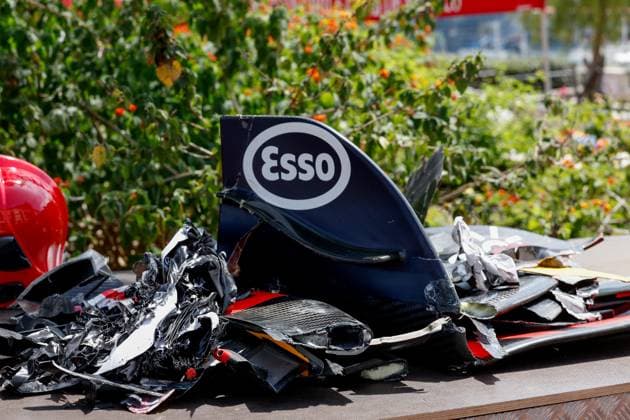 Debris pictured following the crash of 11 Sergio Perez (MEX, Oracle Red Bull Racing), F1 Grand Prix of Monaco at Circuit de Monaco on May 26, 2024 in Monte-Carlo, Monaco. (Photo by HOCH ZWEI) Monte-Carlo Monaco