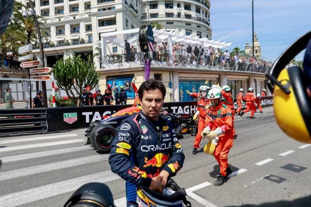 11 Sergio Perez (MEX, Oracle Red Bull Racing) after his crash, F1 Grand Prix of Monaco at Circuit de Monaco on May 26, 2024 in Monte-Carlo, Monaco. (Photo by HOCH ZWEI) Monte-Carlo Monaco
