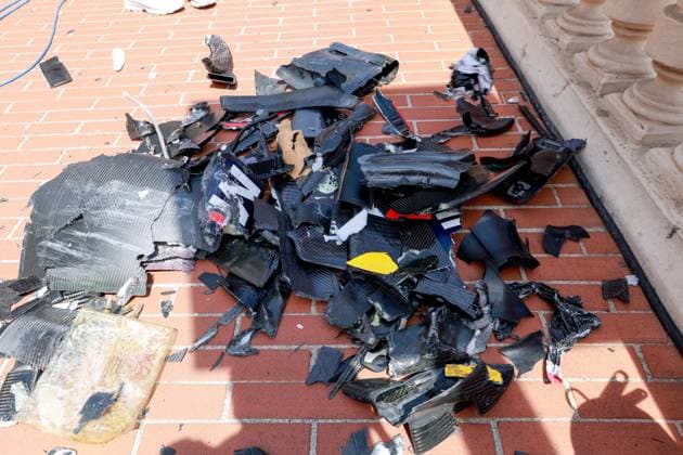 Debris pictured following the crash of 11 Sergio Perez (MEX, Oracle Red Bull Racing), F1 Grand Prix of Monaco at Circuit de Monaco on May 26, 2024 in Monte-Carlo, Monaco. (Photo by HOCH ZWEI) Monte-Carlo Monaco
