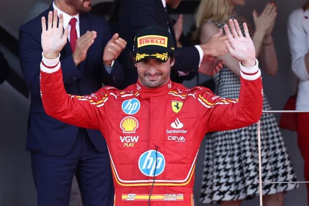 F1 Gran Prix of Monaco Carlos Sainz of Scuderia Ferrari celebrates on the podium after the F1 Grand Prix of Monaco at Circuit de Monaco on May 26, 2024 in Monte-Carlo, Monaco. Monaco Monte-Carlo Monaco Copyright: xMarcoxCanonierox