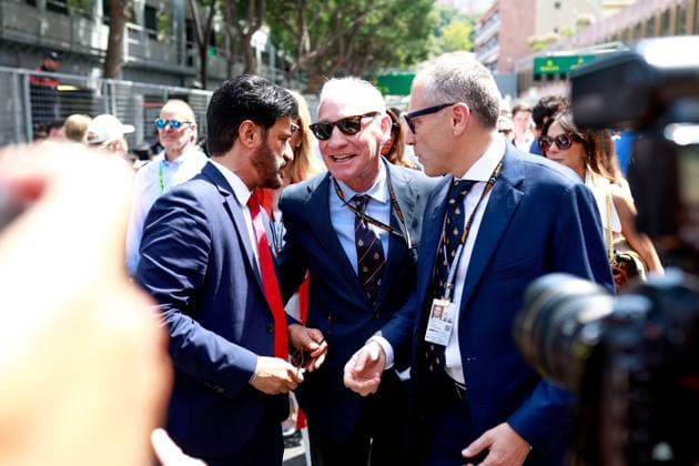 Mohammed Ben Sulayem (UAE, FIA President), Gregory Greg Maffei (USA, Liberty Media CEO), Stefano Domenicali (ITA, President & CEO of Formula 1 Group), F1 Grand Prix of Monaco at Circuit de Monaco on May 26, 2024 in Monte-Carlo, Monaco. (Photo by HOCH ZWEI) Monte-Carlo Monaco