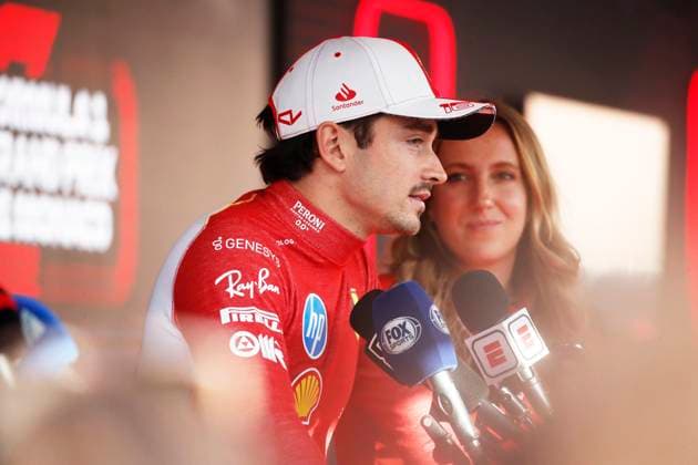 Charles Leclerc PHOTOPQR NICE MATIN Dylan Meiffret ; Monaco ; 26 05 2024 ; Charles Leclerc en interview devant la presse après sa victoire. Monaco GP May 2024 Monaco France  Copyright: xPHOTOPQR NICExMATIN MAXPPPxDylanxMeiffretx 20240526NIM1121 20240526NIM1121