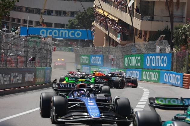 Formel 1 Grand Prix Monaco 2024 26.05.2024, Circuit de Monaco, Monte Carlo, Formel 1 Grand Prix Monaco 2024 ,im Bild Crash von Sergio Perez (MEX), Oracle Red Bull Racing, Nico Hülkenberg (DEU), Haas F1 Team, Kevin Magnussen (DNK), Haas F1 Team